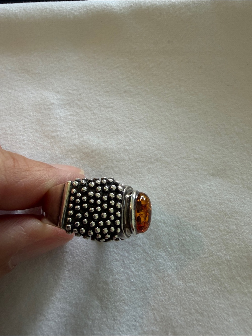 Silpada Sterling Silver Amber Statement Ring - Picture 2 of 5